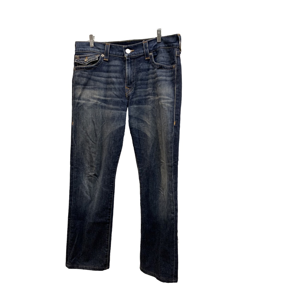 True Religion Mens Jeans Geno Relaxed Slim Blue 34 x 28 (Measured) - Read Note